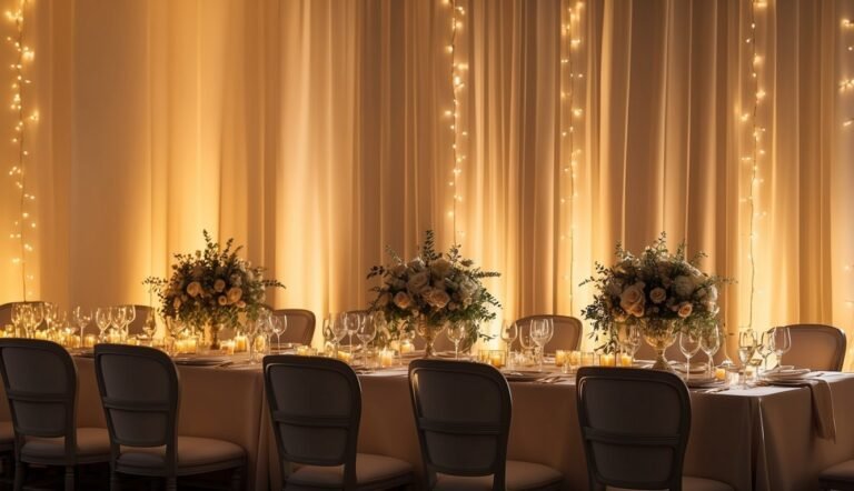 Elegant dining table set for a special event, with floral centerpieces